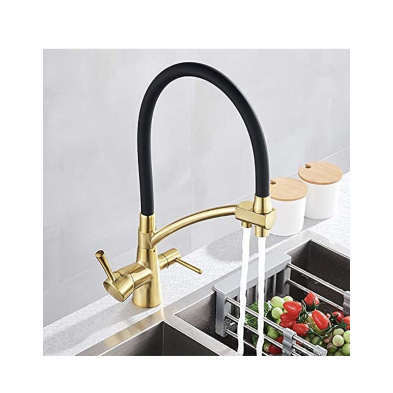AvaMalis Pull Out Touch Kitchen Faucet, Gold