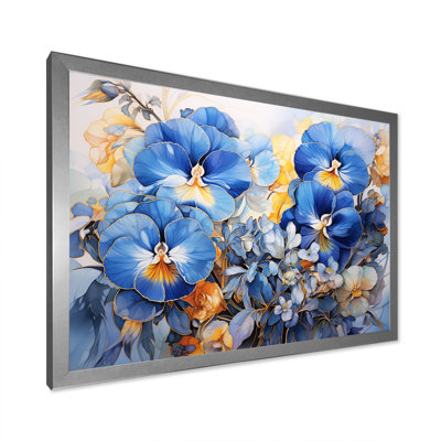«Elegant Blue Pansy Garden» sur impression sur toile