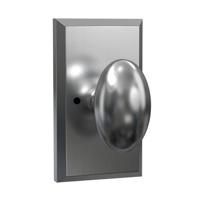 Bravura 905-G1 Oxford Privacy Knob on Beveled Rectangular Rose in Satin Nickel