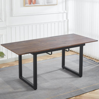 Square Extendable Dining Table with Metal Legs