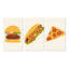 «Vintage Hipster Fast Food III», ensemble de 3 peintures sur toile tendue-278399667