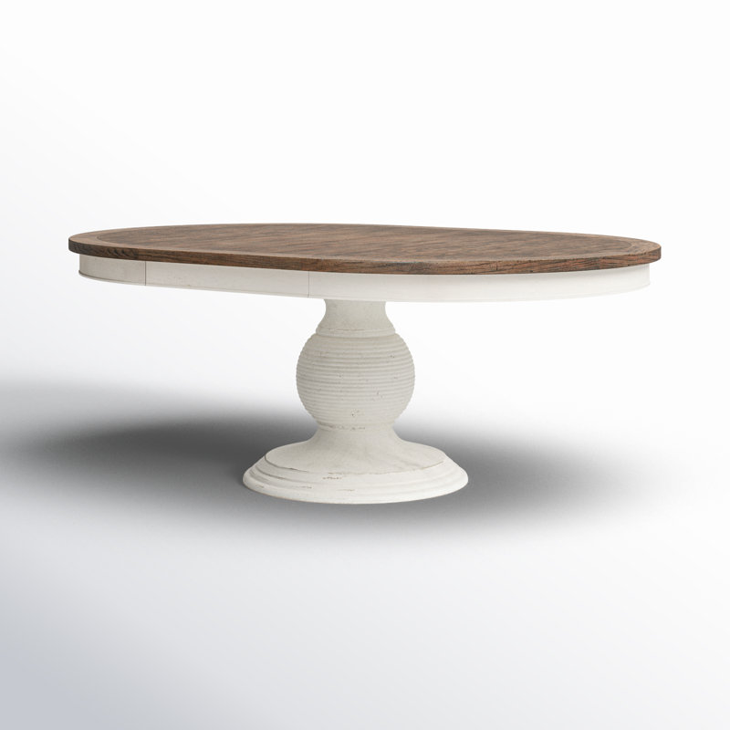 Americana Round Pedestal Dining Table with 22" Leaf, Daisy