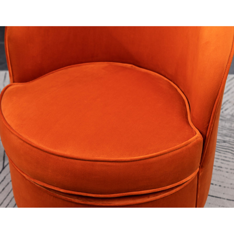 s Fauteuil rotatif en velours orange - Confortable et moderne, Orange