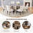 63" Modern Gray Dining Table Set With PU Leather Chairs, U-Shaped MDF Base-116446671-116446672