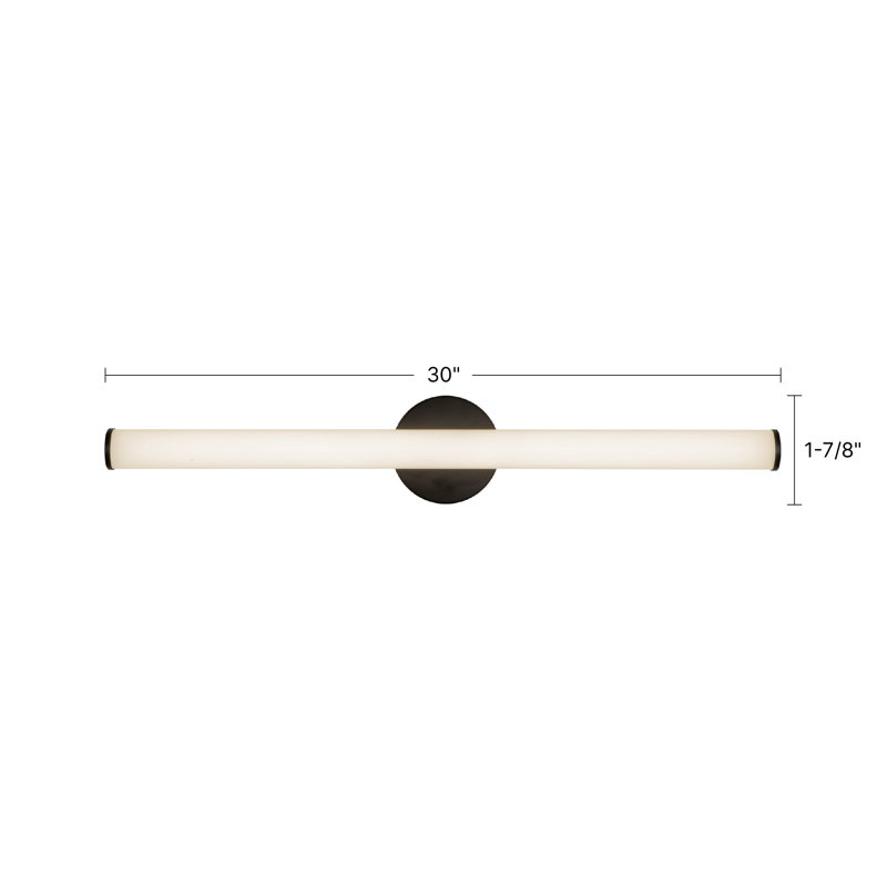 Tectra 30-in Black dimmable LED Wall Sconce, Nickel