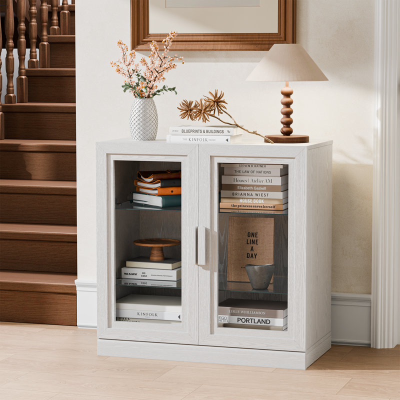 Armoire de rangement d'appoint en bois massif, H 31 po x l 31 po x P 16 po , Blanc