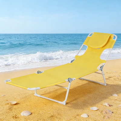 Beach Portable Lay Flat Folding Backpack Beach Lounge Chair With Backpack Straps And Storage Pouch