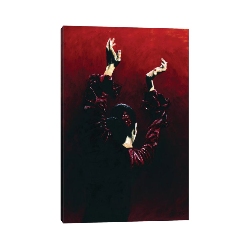 Flamenco Fire by Richard Young - Wrapped Canvas Painting, 30.48cm H x 30.48cm W