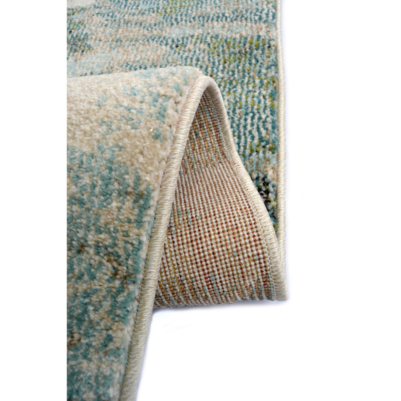 Dequandra Green Abstract Rug, Rectangle 120 x 170 cm