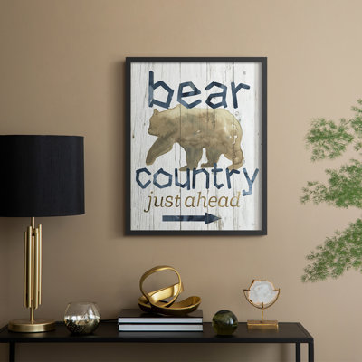 «Bear Country», reproduction encadrée - bois massif