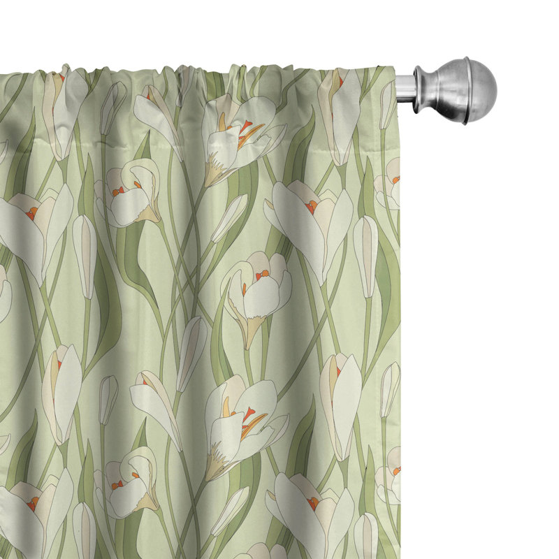 Garden Art Floral Semi-Sheer Rod Pocket Curtain Panels, 28" x 95"