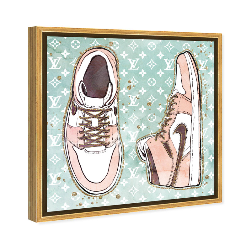 «Fashion And Glam Blush», impression sur toile, Toile encadrée d'or, H 12 po x l 12 po
