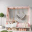 Lits simples multifonctionnels, maisonnette moderne en métal blanc pour enfants