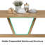 Table de salle à manger pour 4 à 6 personnes, table de cuisine rectangulaire en bois, table de salle à manger moderne avec cadre en métal robuste pour la salle à manger, cuisine, 47,2 pouces, nature-129423745