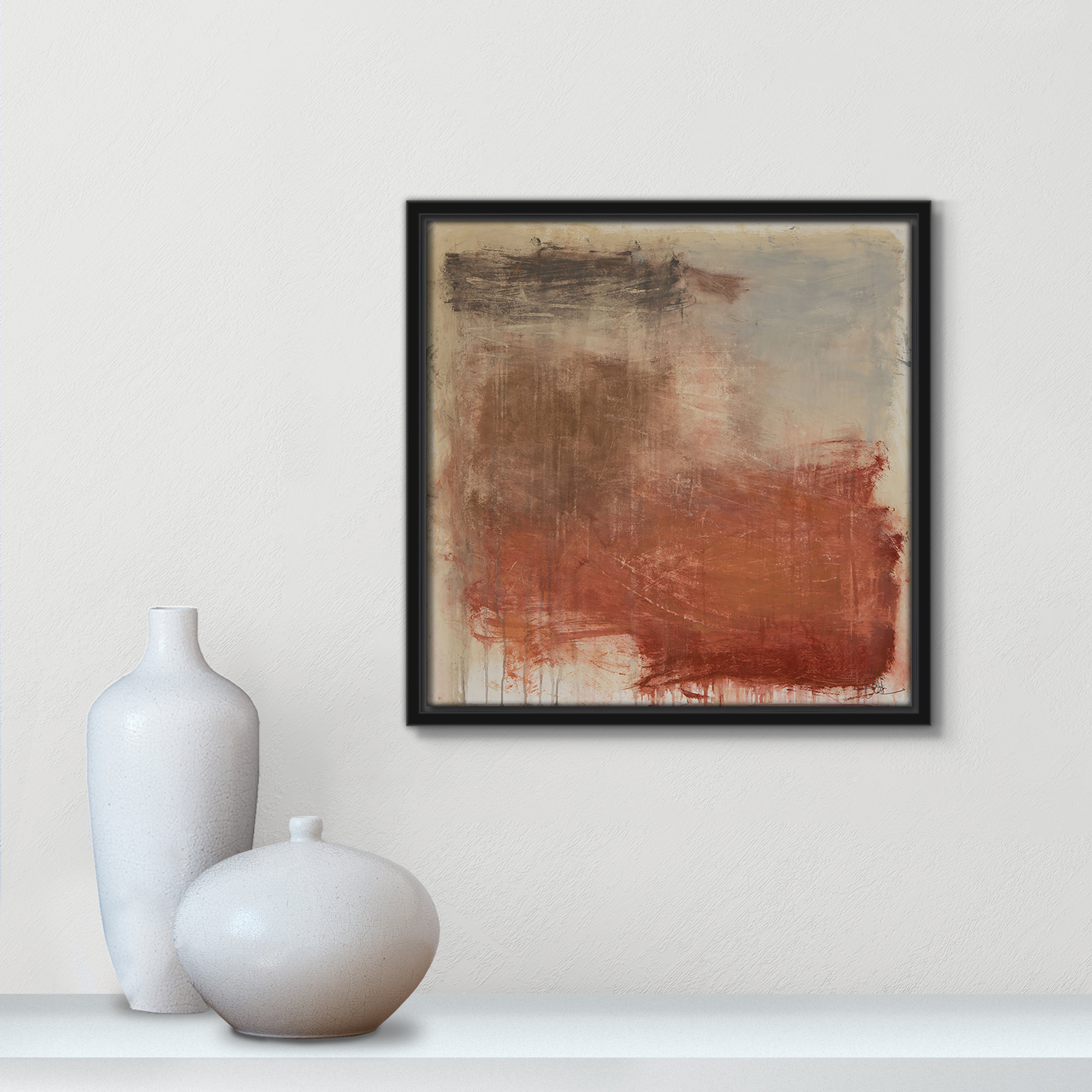 Autumn Over The Rivera Print by , Black, 13.5" H x 13.5" W