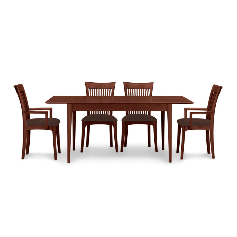 Ensemble de salle à manger 5 pièces Sarah, Cognac Cerise, Cuir café, H 30 po x l 36 po x P 36 po