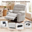 Fauteuil à bascule pivotant électrique surdimensionné de 109 cm (42,9 po) de largeur pour chambre d'enfant, fauteuil inclinable avec fonction massage et chauffage, ports USB et Type-C.-1830680155