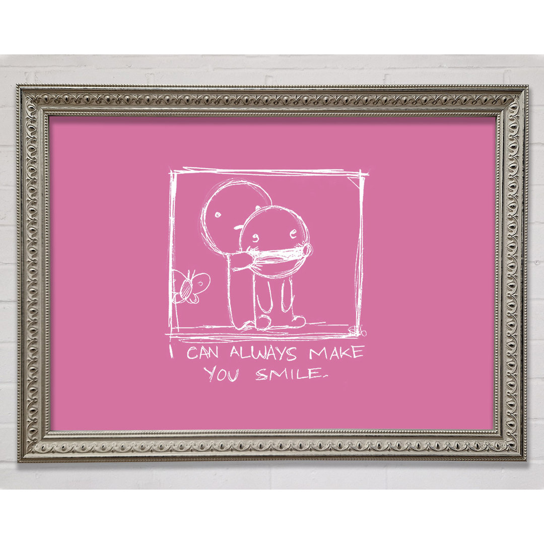 Hockingport Love Quote I Can Always Make You Smile Pink Framed Print Wall Art