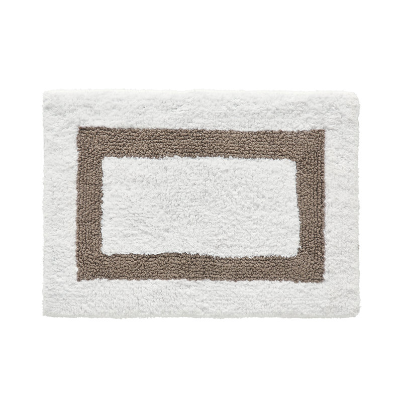 Atle Reversible Cotton Tufted Bath Rug Set, 3PC (17" x 24" | 20" x 20" | 21" x 34"), White/Beige