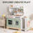 Preschool Kids Play Kitchen Set with Ice Maker, BBQ, Lights & Sounds
