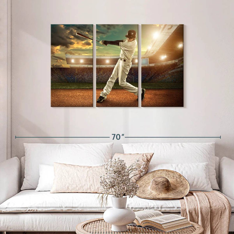 Sireci Baseball Player In Action, 28" H x 45" W