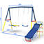 Balançoires pour cour arrière avec glissade pour enfants, ensemble de jeu en métal robuste pour enfants de 440 lb