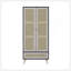 Armoire-penderie de 70,8 po de hauteur avec 2 portes en rotin et 1 tiroir, armoire de rangement en bois Boho avec tringle pour chambre à coucher