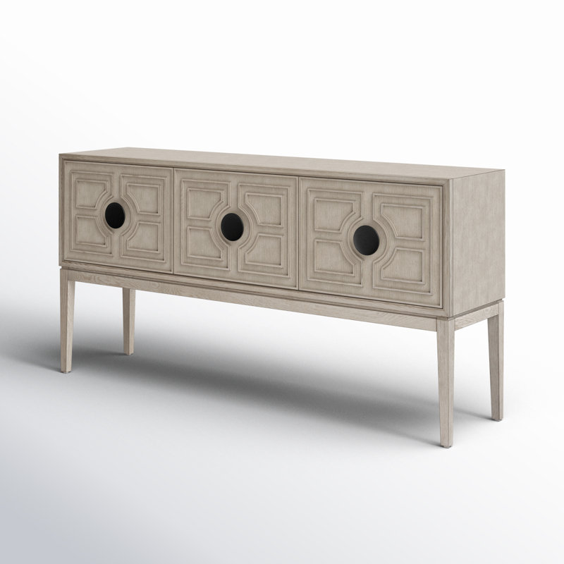 Rolling Fog 76" Intricate Carved Wood Sideboard