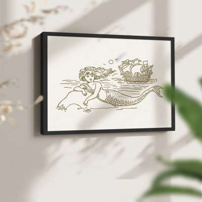 Sunning Mermaid II -Framed Print - Restickable