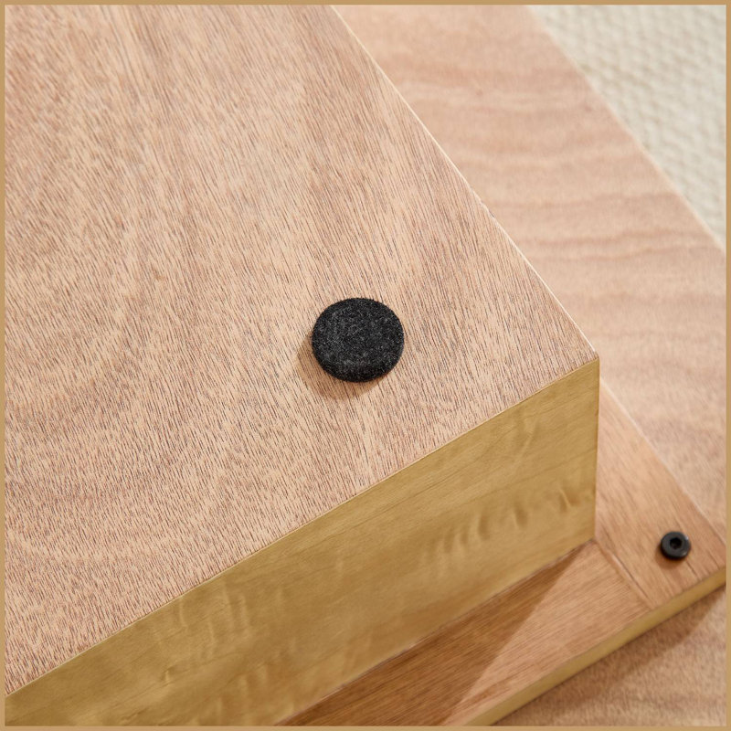 Table basse 43 po rectangulaire en panneau de fibres à densité moyenne avec placage de bois de ronce, Chêne
