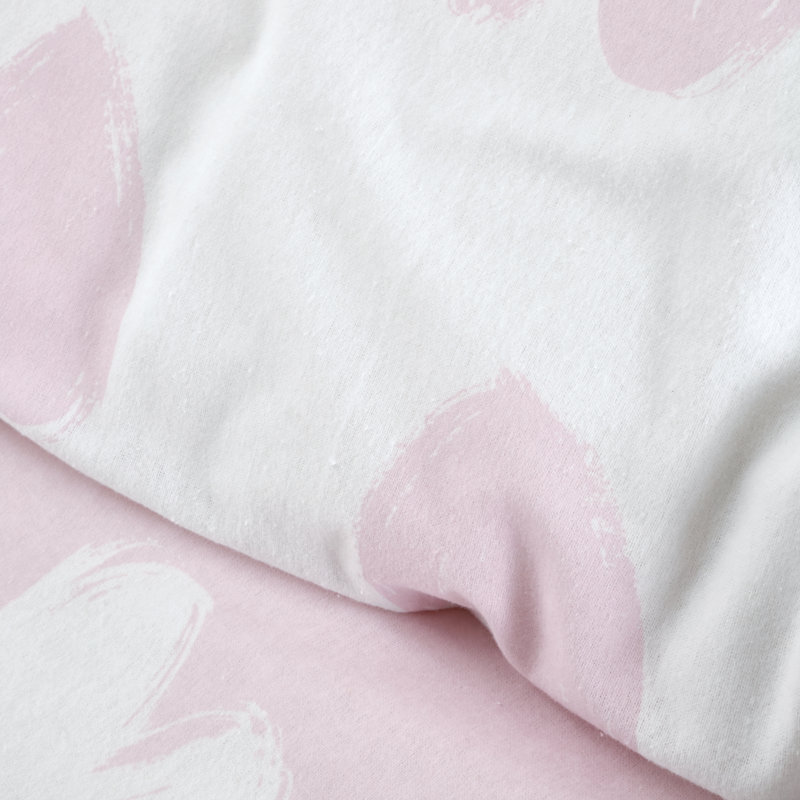 Brushed Cotton Hearts Reversible Duvet Cover Set, Single Duvet Cover + 1 Standard Pillowcase
