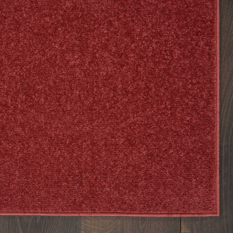 Mullican Sandy Solid Red Easy Care Indoor/Outdoor Area Rug, Rectangle 6' x 9'