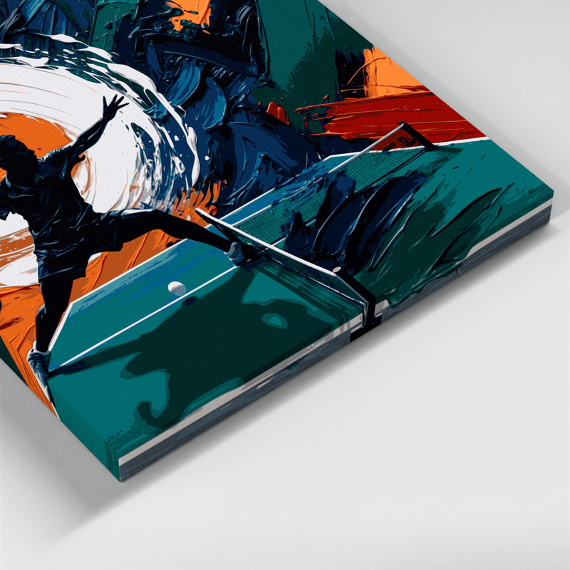 Art sur toile gris Sports Tennis de table, H 8 po x l 10 po