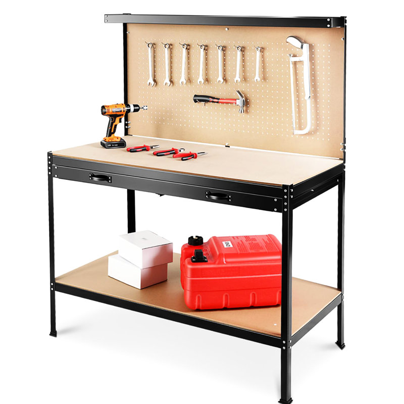 Table de travail de 63 po avec tiroirs et établi de 300 lb pour établi en acier