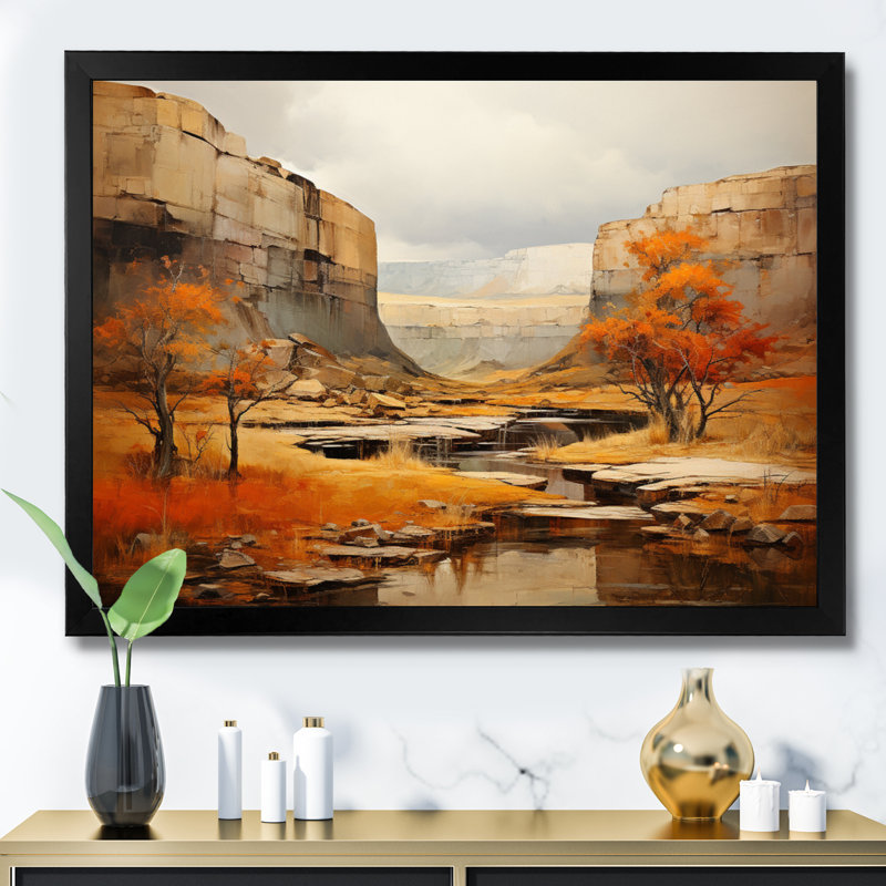 Bold Landscape Canyon Desert IV - Décoration murale Canyon, H 30 po x l 40 po x P 1,5 po, Cadre simple noir