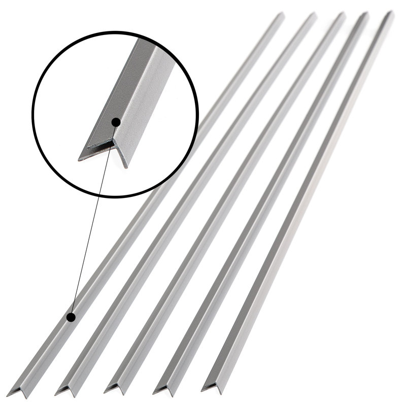 Carrelage de coin 0,75 "x 1" blanc brillant, Argenté