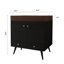 Meuble-lavabo 30 po Mid-Century | Armoire noire texturée, pieds noirs, plateau en faux marbre / noyer foncé, lavabo en céramique, rangement intelligent
