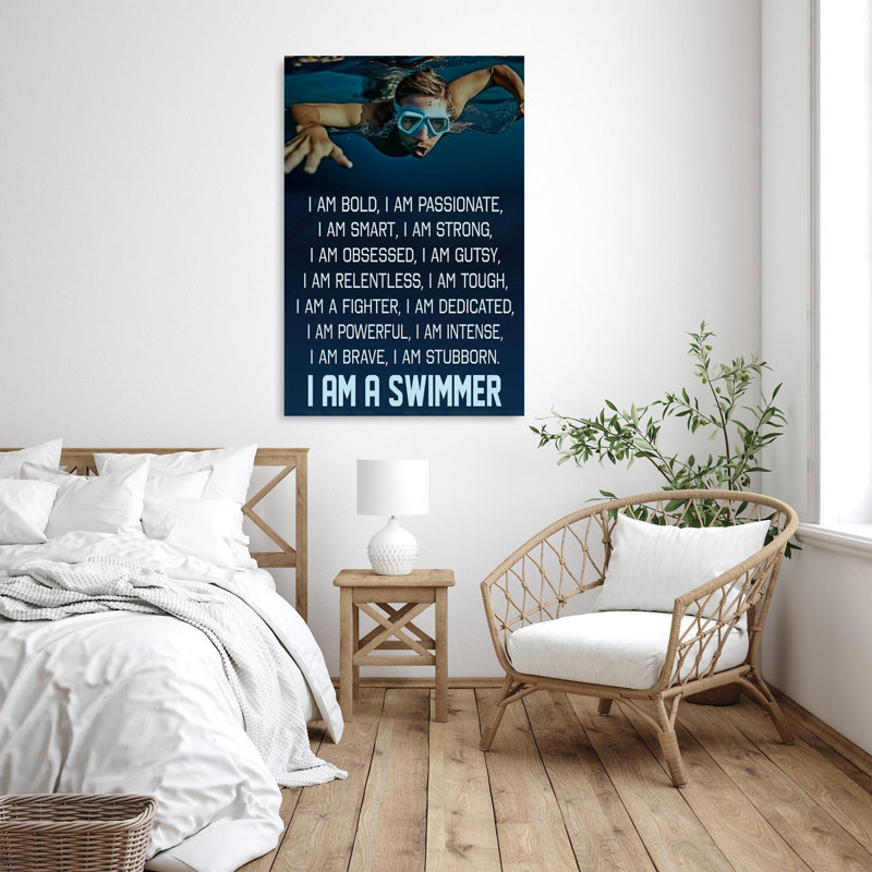 " I Am A Swimmer ", 36" H x 24" W x 1.25" D