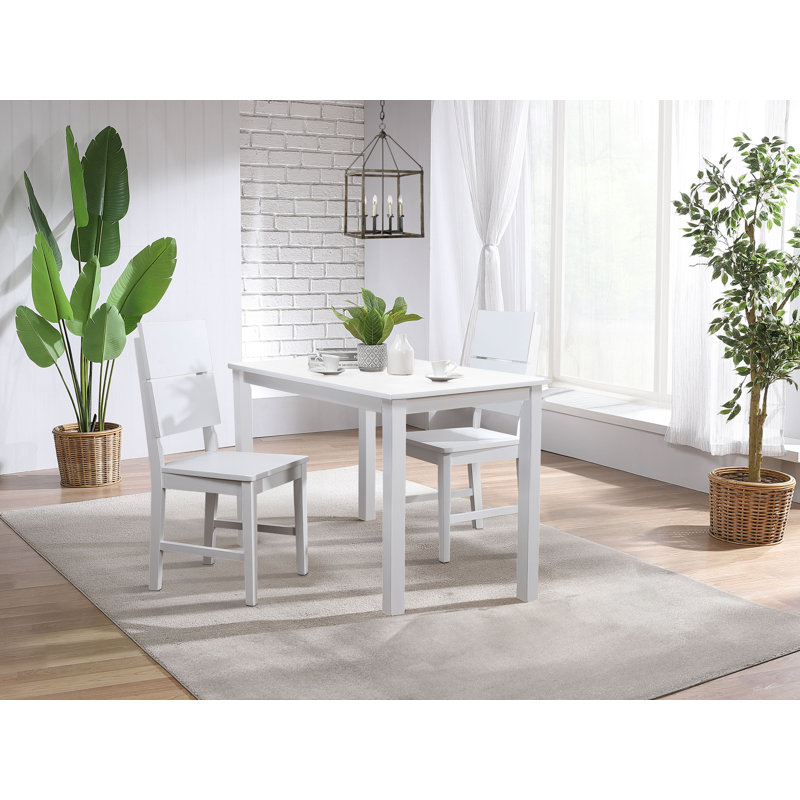 Seandrea Solid Wood Dining Table, 75cm H x 110cm L x 70cm W, White