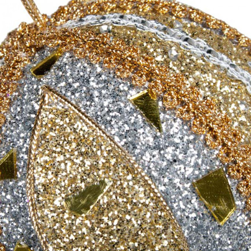 10cm Ball Ornament, Silver and Gold