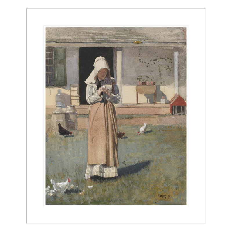 «The Sick Chicken» par Winslow Homer, impression giclée sur cadre, H 27,9 po x l 23,5 po