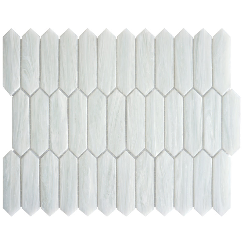 Vasoart 10.28 In. X 12.52 In. Picket Glossy Glass Mosaic Tile