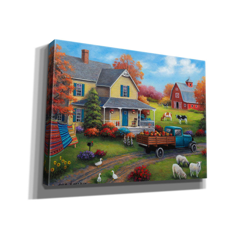 «Harvest Time On The Farm» par John Zaccheo, H 40 po x l 54 po x P 1,5 po