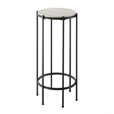 Accent Table, End, Round, Side Table, Small, Lamp, Nightstand, Laminate, Metal, Contemporary