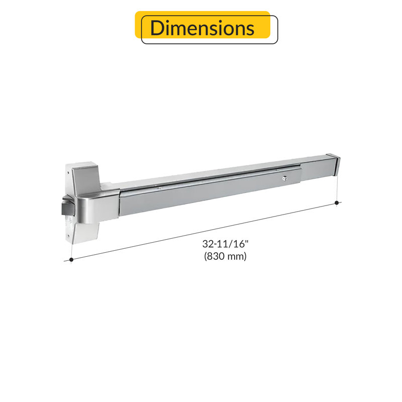 Touch Bar Exit Device Stainless Steel Finish, Stainless Steel 