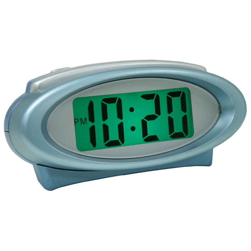 Digital Quartz Movement / Crystal Tabletop Clock with Alarm in Blue