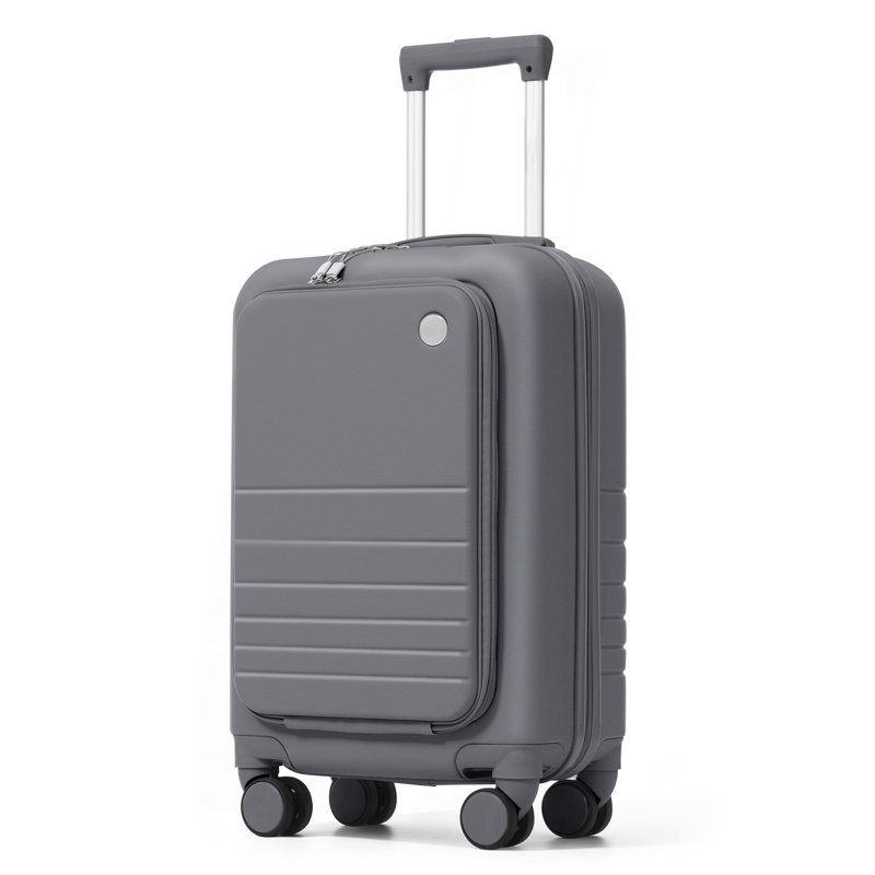 Ensemble de bagage à main à ouverture frontale de 20 pouces avec sac de voyage extensible, ensemble de valises en ABS rigide avec port USB, porte-gobelet