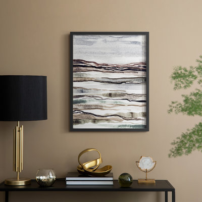 Muted Earth Layers I Framed Print - Solid Wood