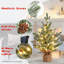 Petit arbre de Noël artificiel 24 pouces avec 50 lumières DEL, pré-éclairé pour les décorations de bureau de salle à manger