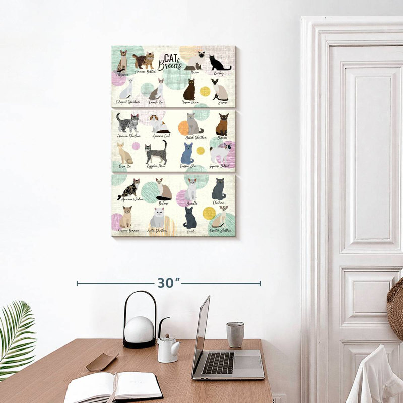 Brampt Cat Breeds Chart, 32" H x 20" W